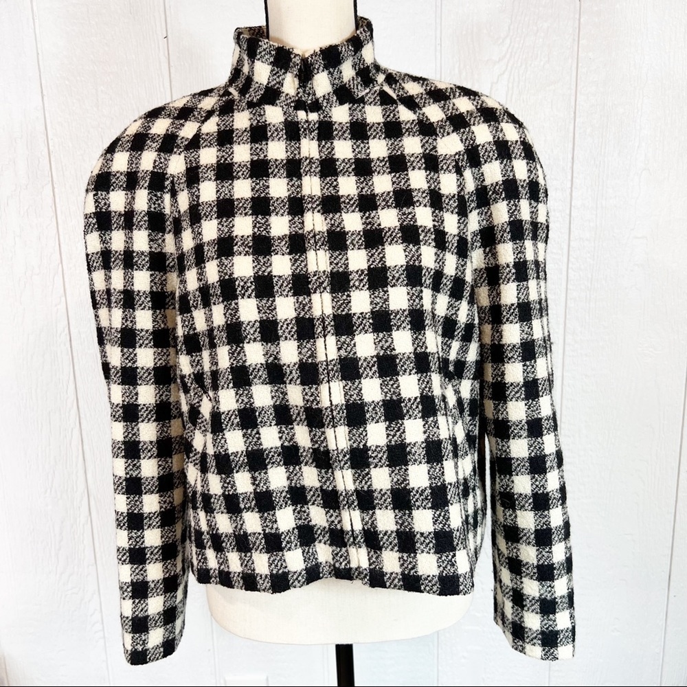 Doncaster Black and White Wool Jacket Size 14
